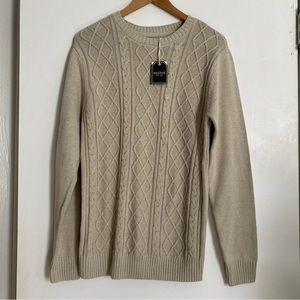 Method Men’s Cable Knit Sweater- Size Medium